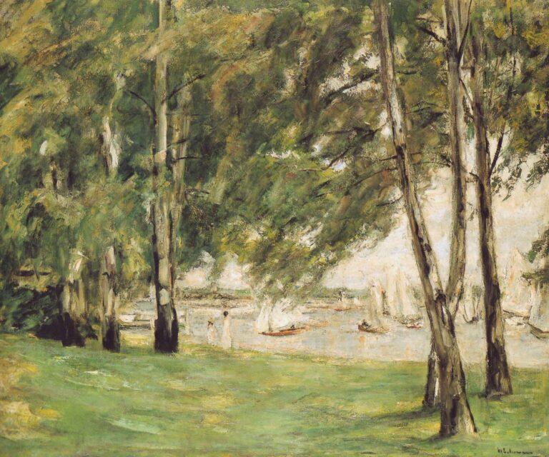 Bouleaux au bord du lac quand vers l’est – Max Liebermann Max Liebermann