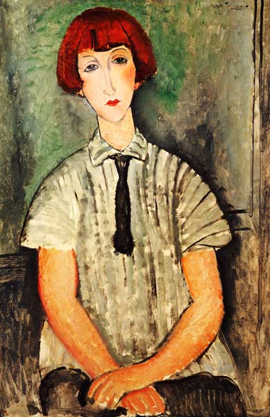 Jeune fille en chemise rayée – Amedeo Modigliani Amedeo Modigliani