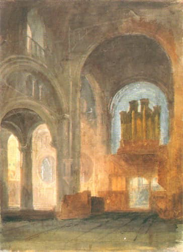 Vue à l’intérieur de la cathédrale chrétienne – William Turner William Turner