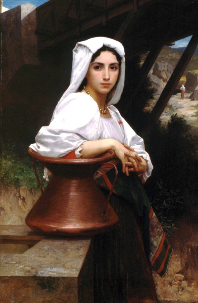 Fille italienne dessinant de l’eau – William Bouguereau William Bouguereau