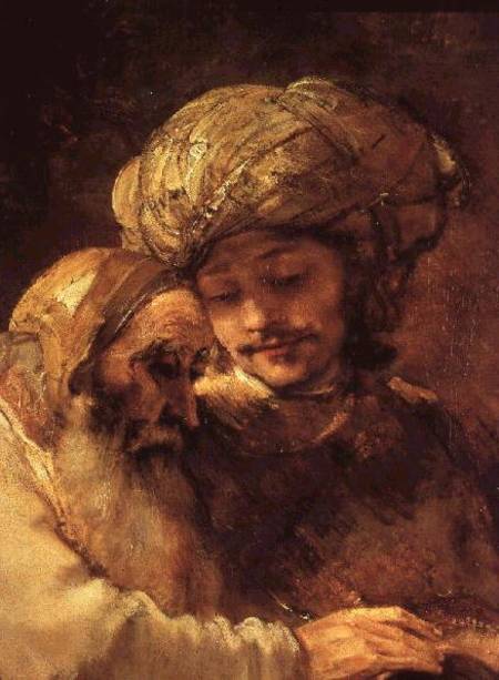 Jacob bénissant les enfants de Joseph (détail de 375) – Rembrandt van Rijn Rembrandt van Rijn