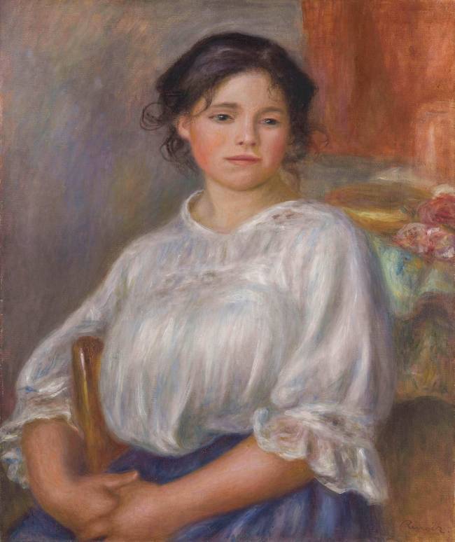 Jeune fille assise, 1909 – Pierre-Auguste Renoir Pierre-Auguste Renoir