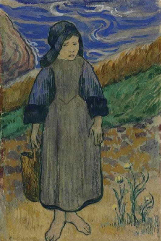 Jeune femme bretonne au bord de la mer – Paul Gauguin Paul Gauguin