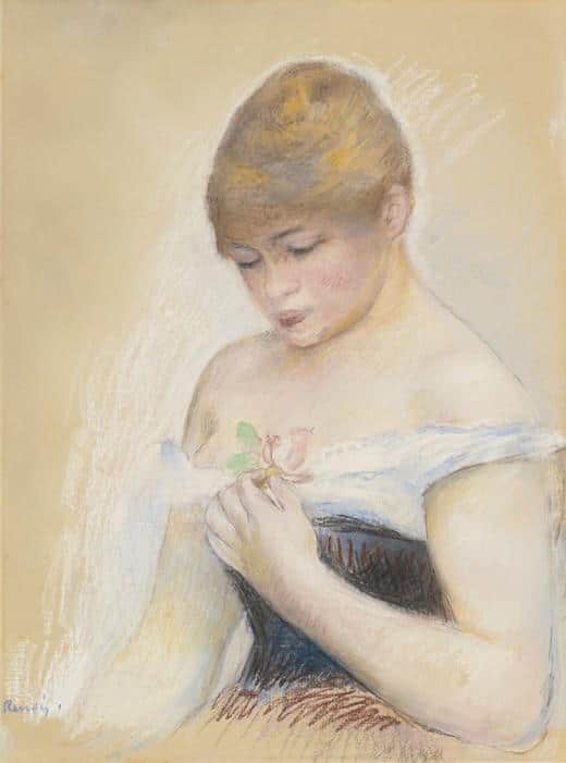 Jeune femme tenant une fleur. Portrait de l’actrice Jeanne Samary – Pierre-Auguste Renoir Pierre-Auguste Renoir