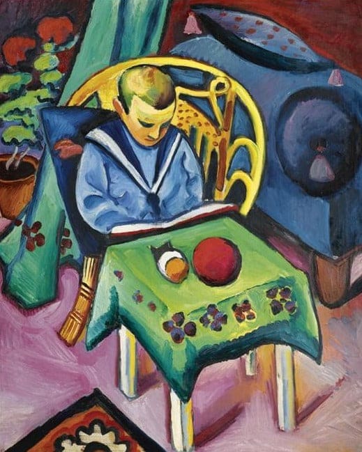 Garçon avec un livre et des jouets – August Macke August Macke