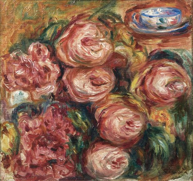 Composition avec des roses et une tasse de thé – Pierre-Auguste Renoir Pierre-Auguste Renoir