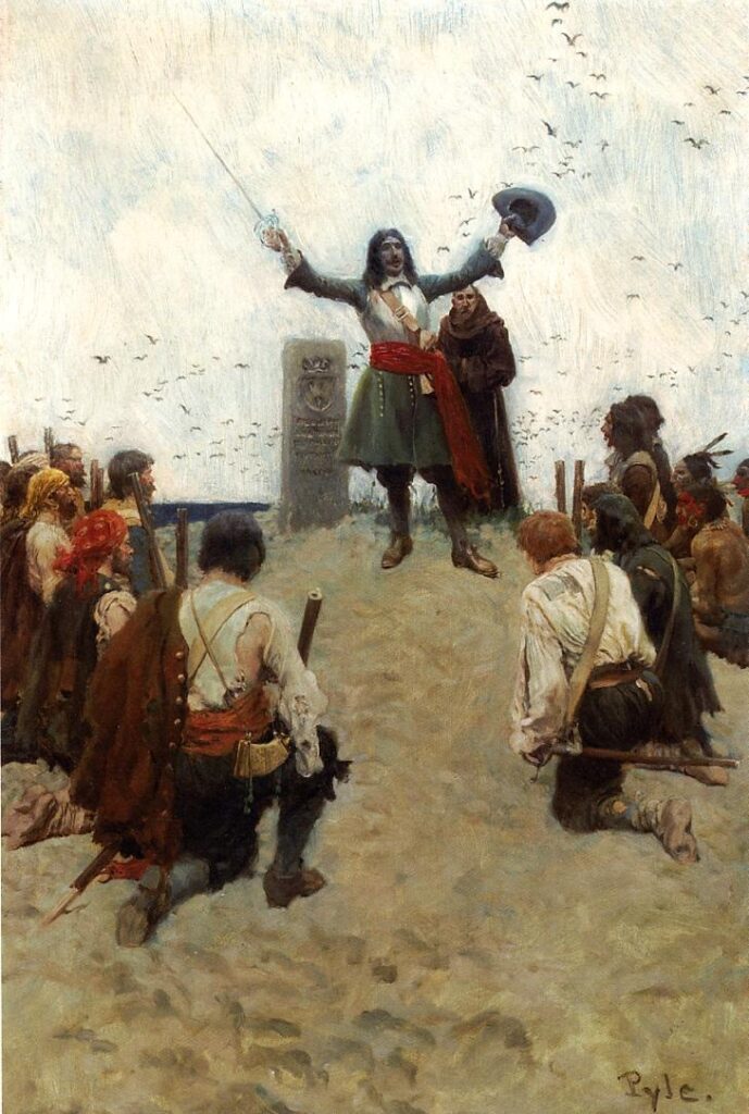 La Salle Christening the Country ‘Louisiana’ – Howard Pyle Howard Pyle