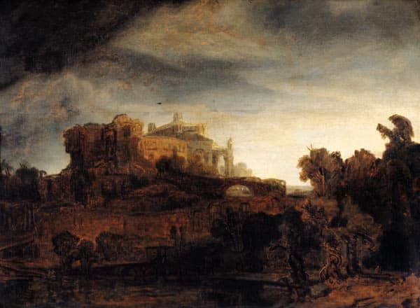 Paysage avec un château – Rembrandt van Rijn Rembrandt van Rijn