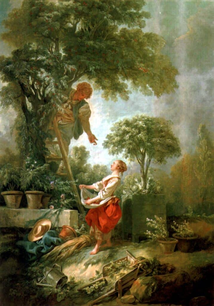 Landscape with Kirschpflückerin – François Boucher François Boucher