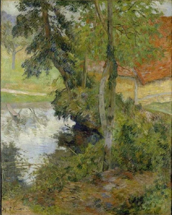 Paysage avec le toit de maison rouge – Paul Gauguin Paul Gauguin