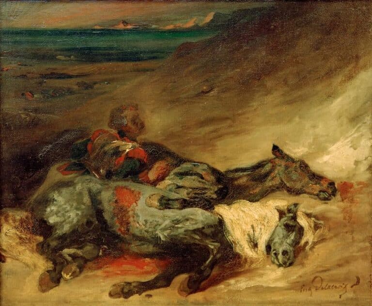 Les deux chevaux morts sur le champ de bataille – Eugène Delacroix Eugène Delacroix