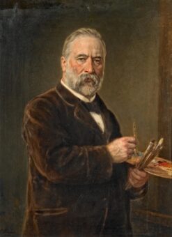 Autoportrait avec palette de peintre – Ludwig Knaus Ludwig Knaus