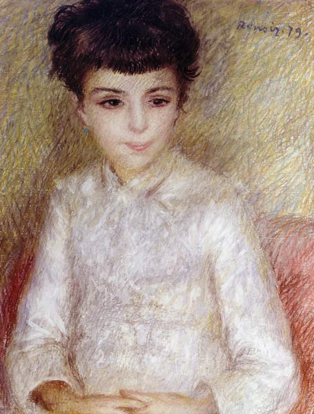 Portrait d’une fille aux cheveux bruns – Pierre-Auguste Renoir Pierre-Auguste Renoir