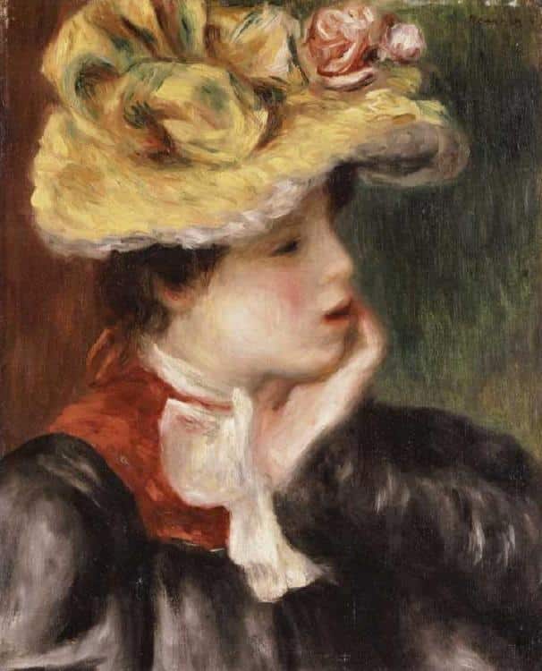 Fille avec un chapeau jaune – Pierre-Auguste Renoir Pierre-Auguste Renoir