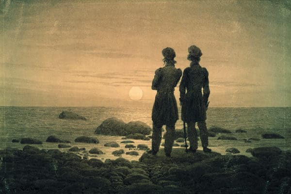 Deux hommes pour crépuscule à la mer – Caspar David Friedrich Caspar David Friedrich