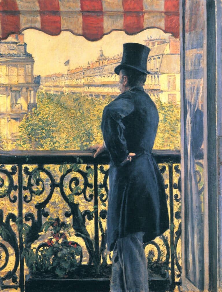 Homme sur un balcon boulevard haussmann – Caillebotte Gustave Caillebotte