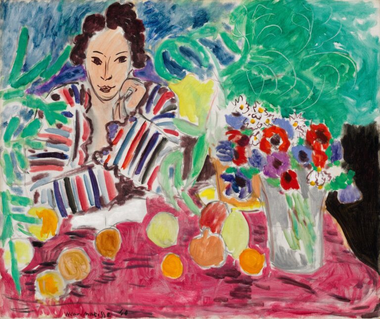 Robe rayée, fruits et anémones – Matisse Henri Matisse