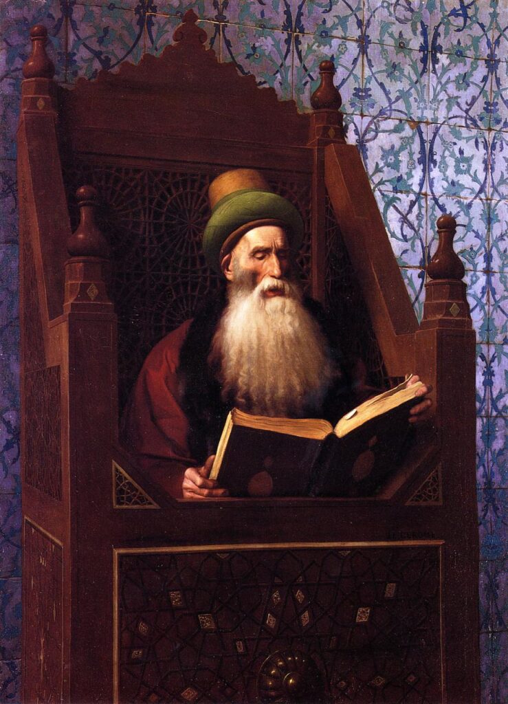 Mufti lisant dans son tabouret de prière – Jean-Léon Gérôme Jean-Léon Gérôme