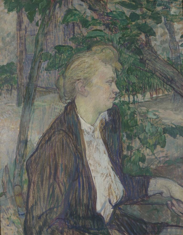 Femme assise dans un jardin – Toulouse Lautrec Henri de Toulouse-Lautrec