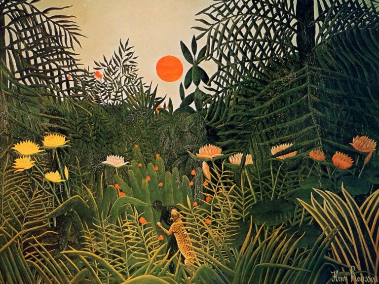 Un homme noir attaqué par un jaguar – Henri Rousseau Henri Rousseau