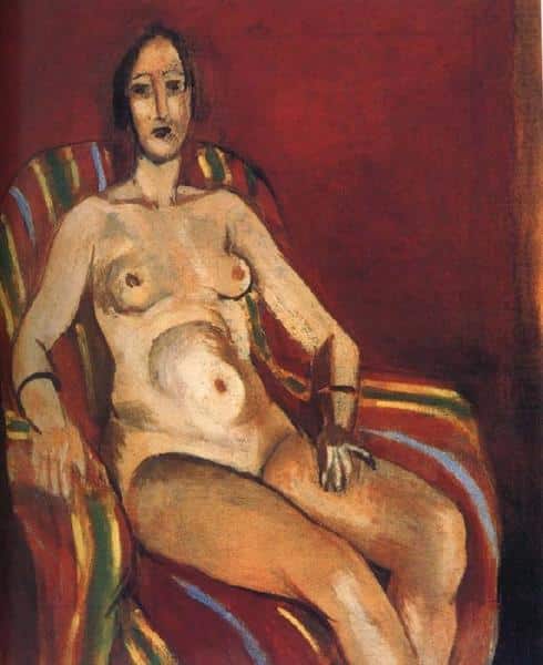 Nu assis sur un fond rouge – Matisse Henri Matisse