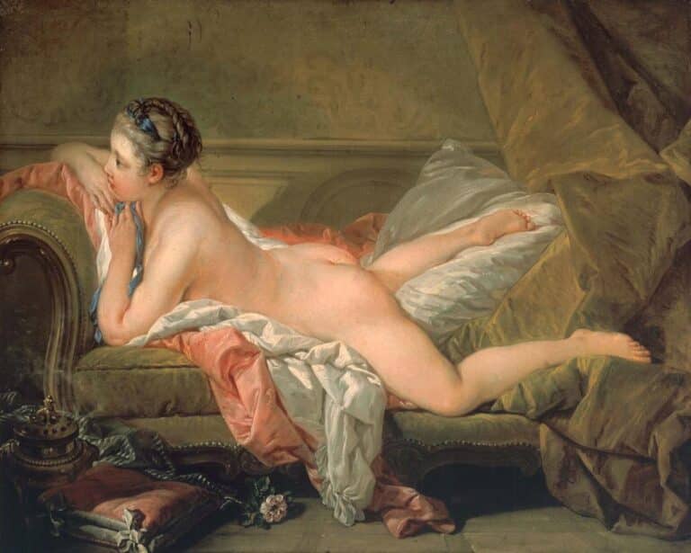 Portrait of Marie-Louis O’Murphy (Nude on a Sofa) – François Boucher François Boucher