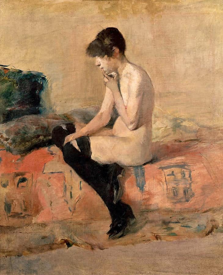 Femme nue assise sur un divan – Toulouse Lautrec Henri de Toulouse-Lautrec