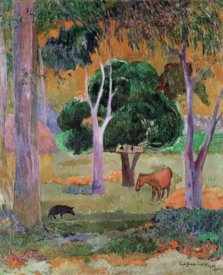 Paysage avec un cochon et un cheval – Paul Gauguin Paul Gauguin