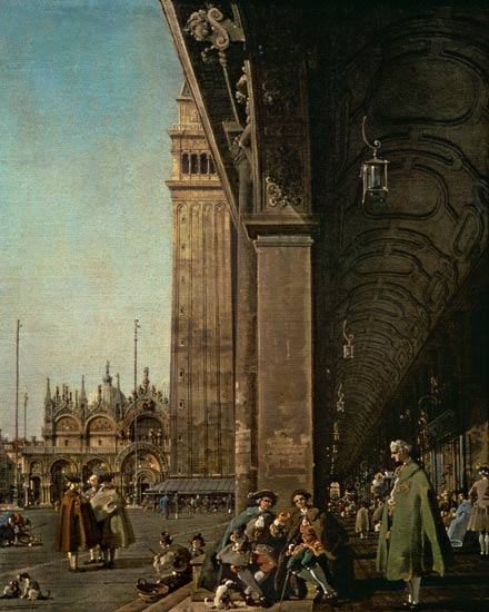 Piazza di San Marco : vue vers l’est depuis le coin sud-ouest et la colonnade du Procuratie Nuo – Canal Giovanni Antonio Giovanni Antonio Canal