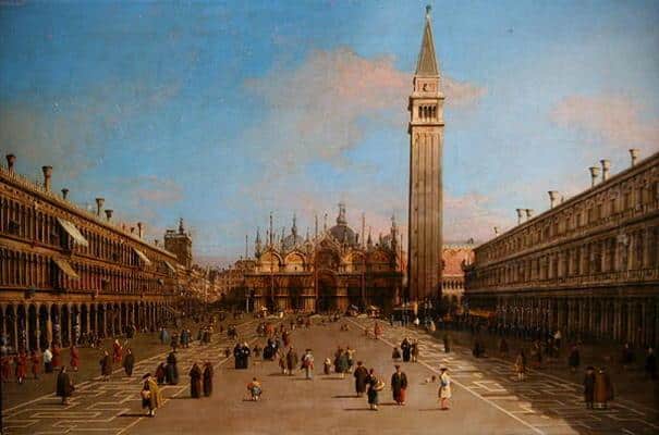 Piazza San Marco regardant vers la Basilica di San Marco (huile sur toile) – Giovanni Antonio Canal Giovanni Antonio Canal