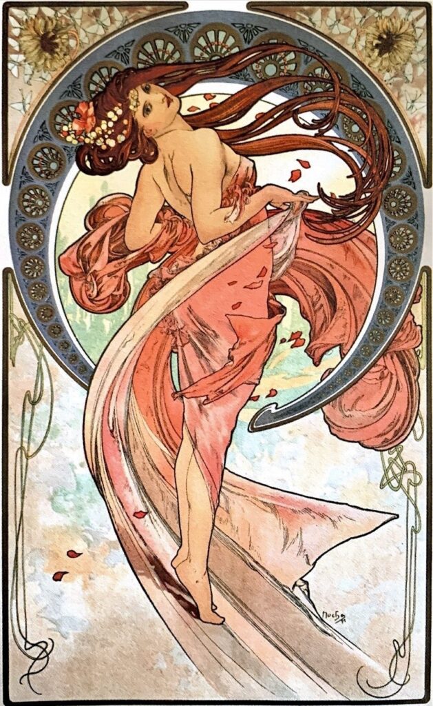 Quatre arts : La danse – Mucha Alphonse Mucha