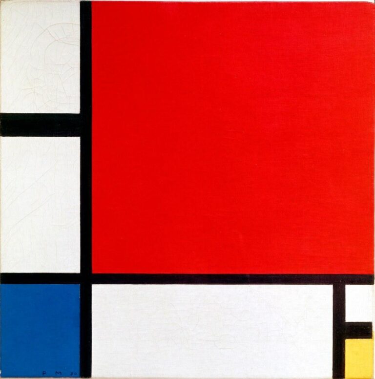 Composition avec du rouge du bleu et du jaune – Mondrian Piet Mondrian