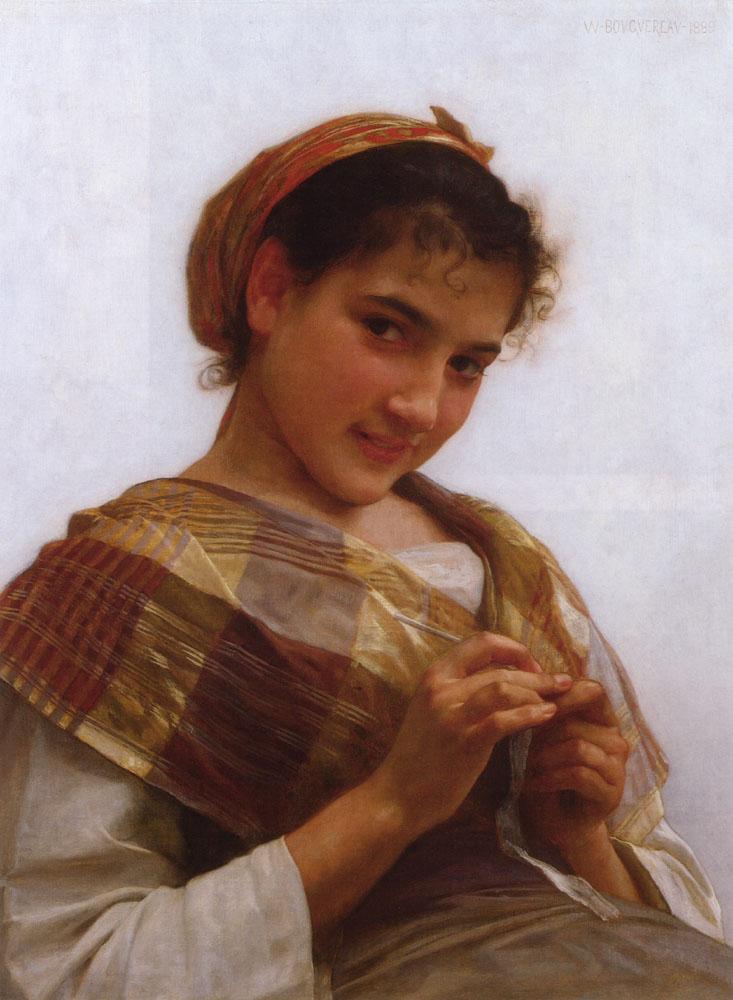 Portrait d’une jeune fille au crochet – William Bouguereau William Bouguereau