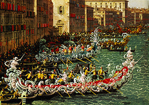 Régate sur le Grand Canal devant le Palazzo Foscari (Détail) – Giovanni Antonio Canal Giovanni Antonio Canal