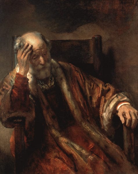 Homme âgé sur une chaise – Rembrandt van Rijn Rembrandt van Rijn