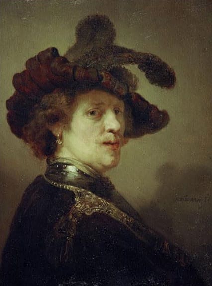 Autoportrait avec chapeau à plumes – Rembrandt van Rijn Rembrandt van Rijn