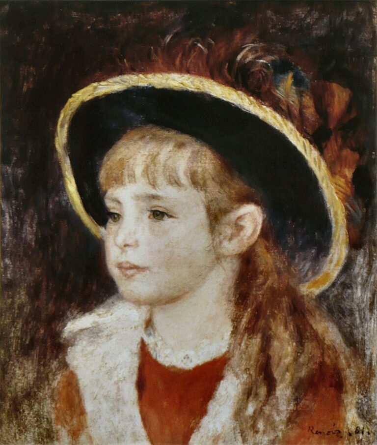 Portrait d’une jeune fille au chapeau bleu – Pierre-Auguste Renoir Pierre-Auguste Renoir