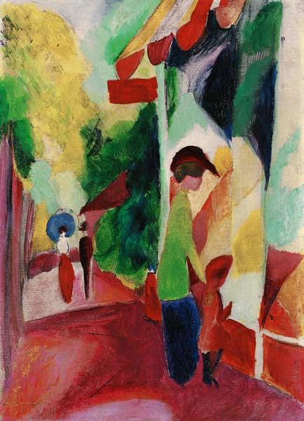 Vitrine de magasin avec des arbres jaunes – August Macke August Macke