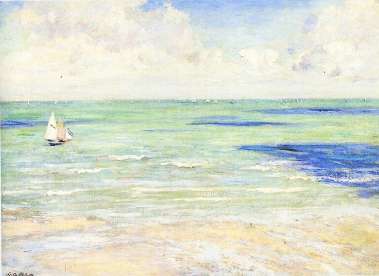 Paysage marin, régate à villers – Caillebotte Gustave Caillebotte