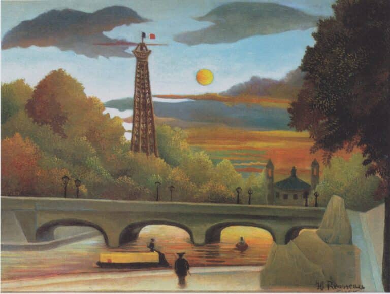 Seine et Tour Eiffel au soleil couchant – Henri Rousseau Henri Rousseau