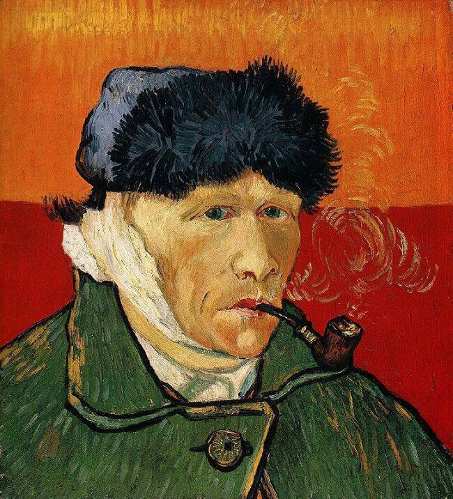 Autoportrait avec oreille bandée et pipe – Van Gogh Autoportraits de Vincent van Gogh