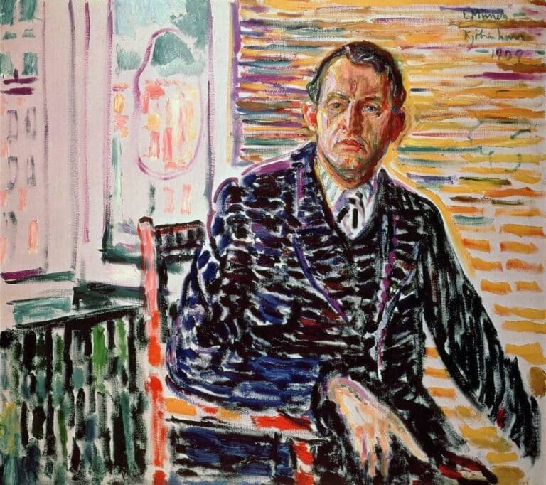 Autoportrait dans une chemise bleue – Edvard Munch Edvard Munch