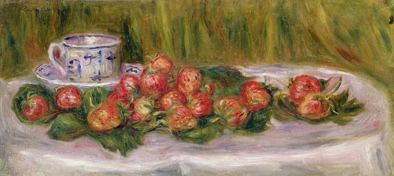 Nature morte de fraises et d’une tasse à thé – Pierre-Auguste Renoir Pierre-Auguste Renoir