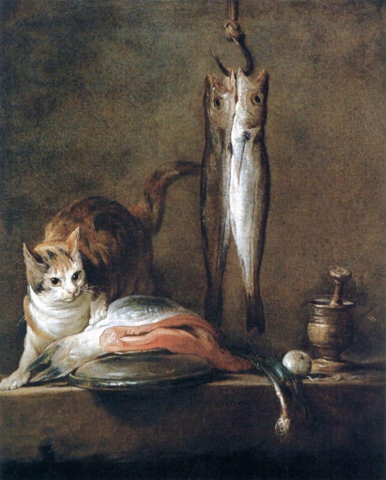 Nature morte avec chat et poisson – Jean Siméon Chardin Jean Siméon Chardin