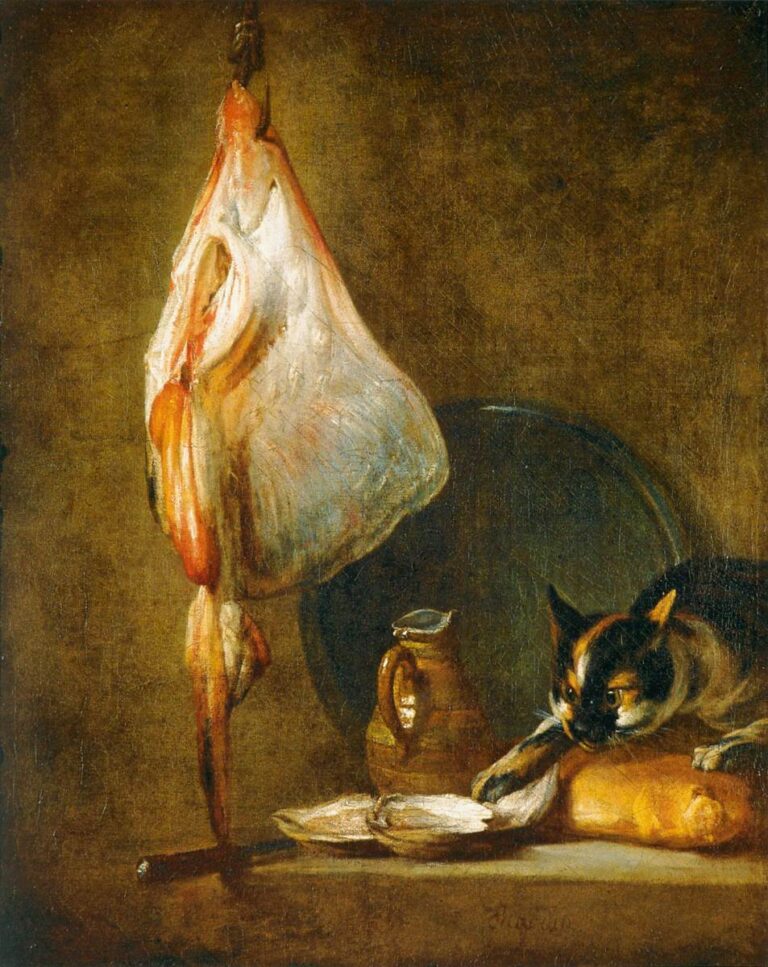 Nature morte avec un chat et une raie – Jean Siméon Chardin Jean Siméon Chardin