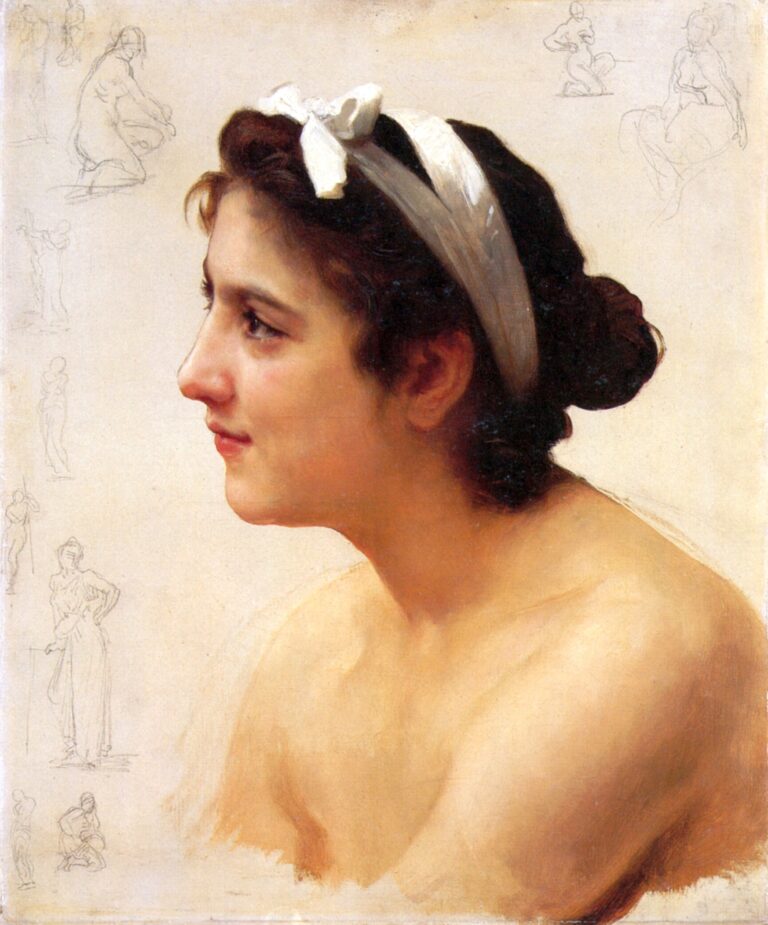 Étude d’une femme pour offrir à l’amour – William Bouguereau William Bouguereau