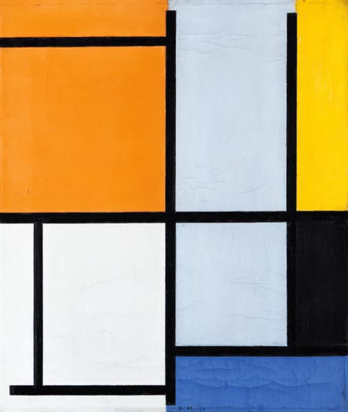 Tableau 3 avec l’orange – Mondrian Piet Mondrian