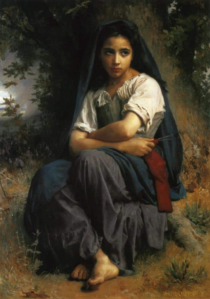 La petite tricoteuse – William Bouguereau William Bouguereau