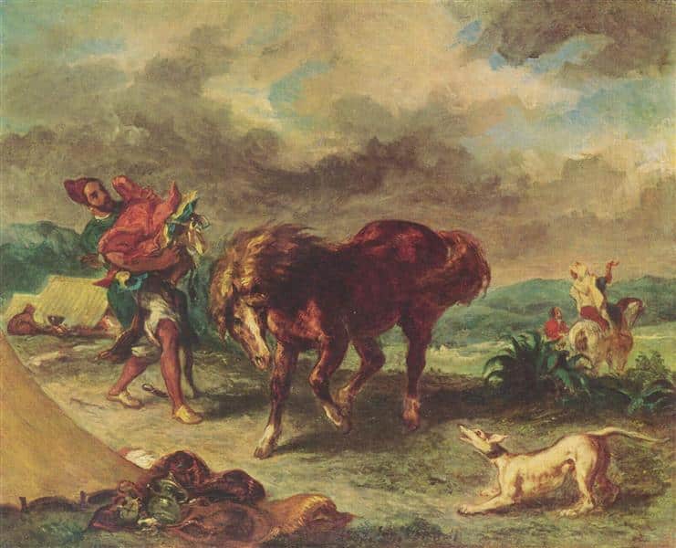 Marocain et cheval – Eugène Delacroix Eugène Delacroix