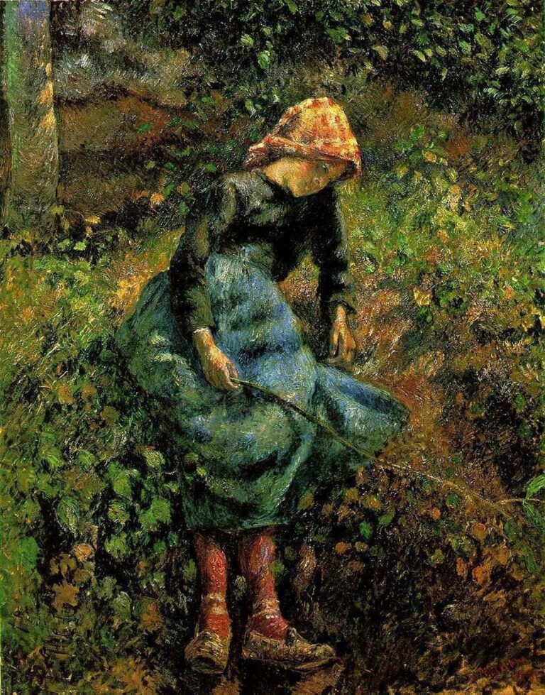 Fille avec un bâton – Camille Pissarro Camille Pissarro